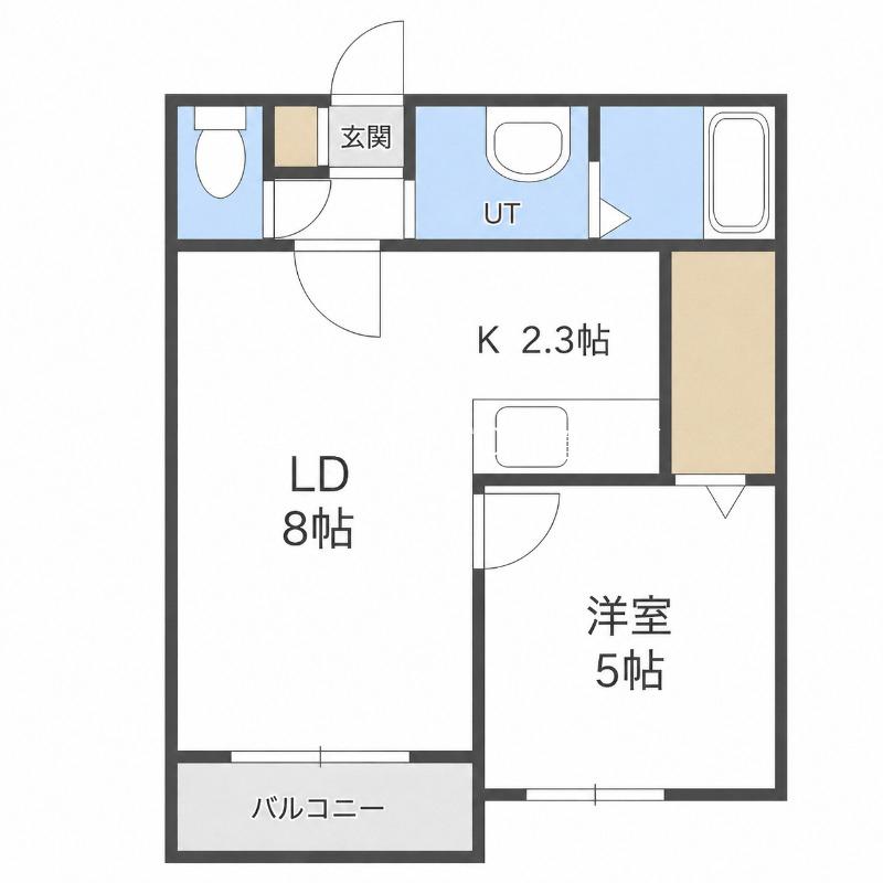 COLORE N18(1LDK/3階)の間取り写真