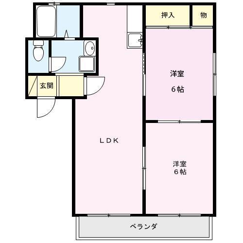 ファミールTAGAYA(2LDK/1階)の間取り写真