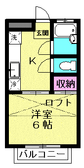 コーポウィング(1K/2階)の間取り写真