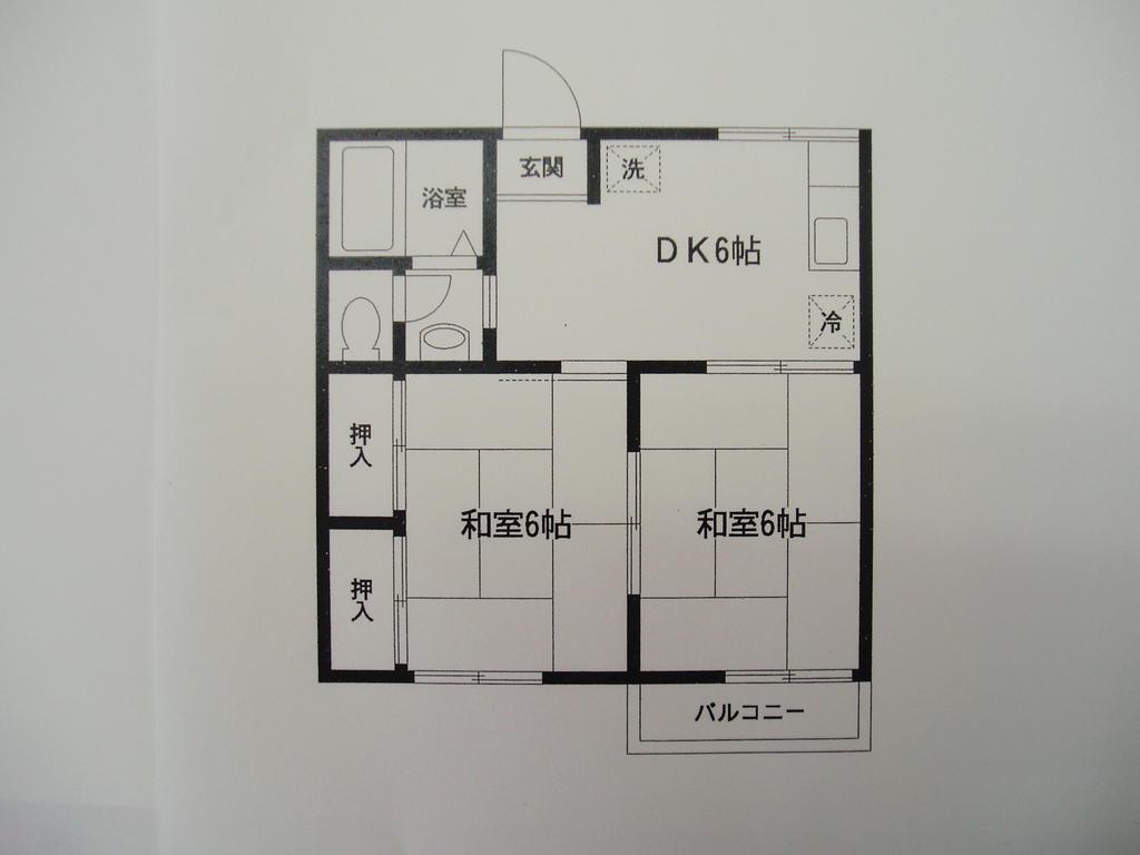 ハイツモトイ(2DK/2階)の間取り写真