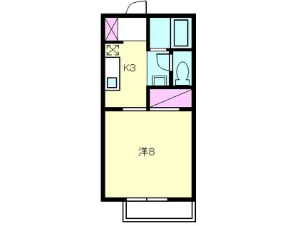 パナハイツ清住(1K/1階)の間取り写真