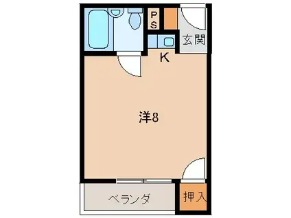 フォレストコート和歌浦東(ワンルーム/2階)の間取り写真