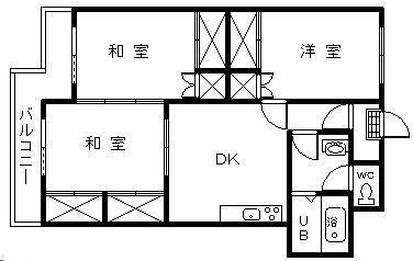 小山ハイツⅠ(3DK/4階)の間取り写真