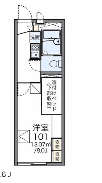 レオパレス大楽寺(1K/1階)の間取り写真