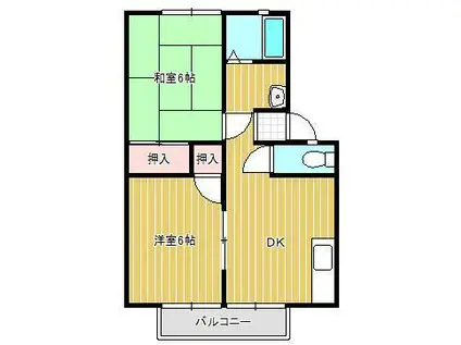 パナハイツドリーム坂出B棟(2DK/1階)の間取り写真