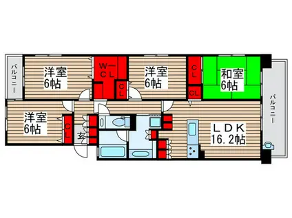 レジディア東松戸(4LDK/4階)の間取り写真