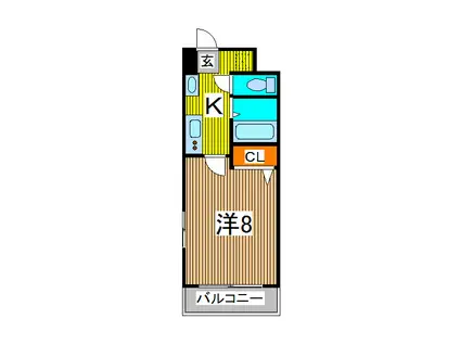 アルファコート西川口IV(1K/2階)の間取り写真