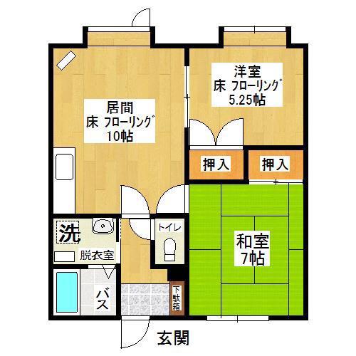 メゾンジョリ(2DK/2階)の間取り写真