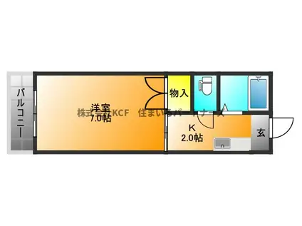 エトランゼIV(1K/2階)の間取り写真