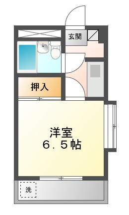 シャトレーヌ豊(1K/1階)の間取り写真