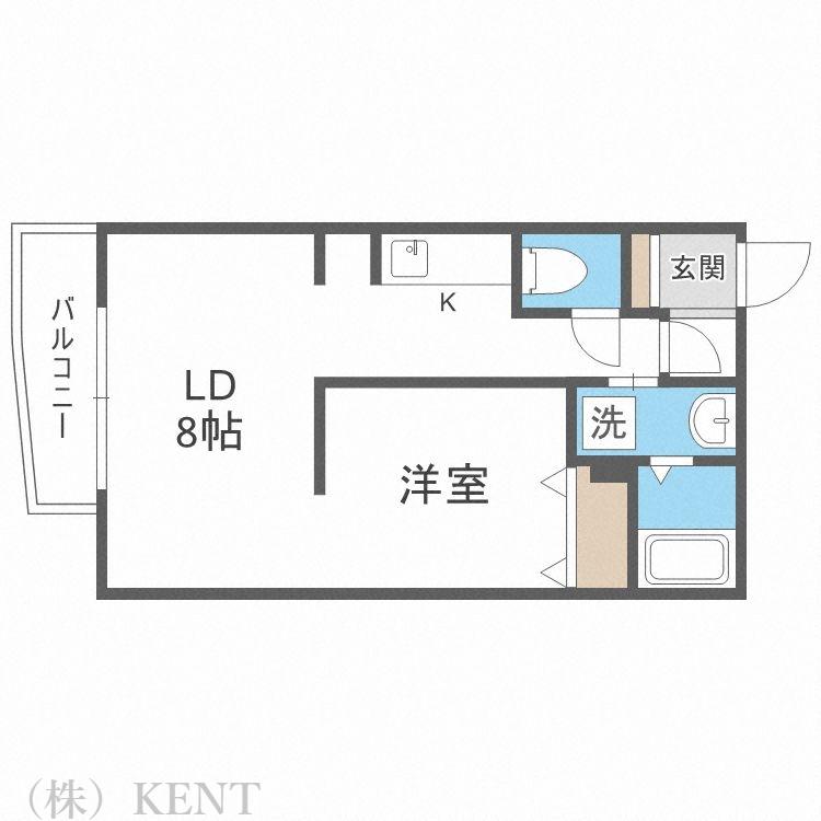 CRAS円山裏参道(1LDK/1階)の間取り写真