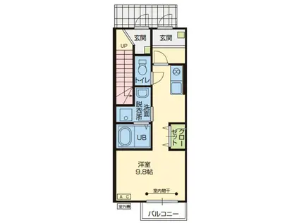いわて銀河鉄道線 青山駅(岩手) 徒歩18分 2階建 築6年(ワンルーム/1階)の間取り写真