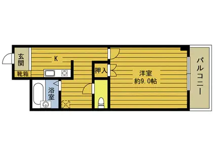 天然館II(1K/2階)の間取り写真