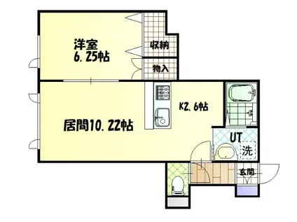 フレッサI(1LDK/2階)の間取り写真
