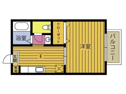 グランドヒル大道(1K/2階)の間取り写真