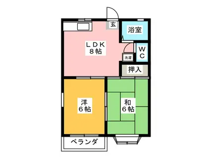 アビタフルール(2LDK/2階)の間取り写真