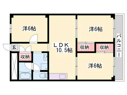 メゾンM(3LDK/4階)の間取り写真