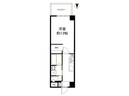 ウエストコート智恵光院(1K/1階)の間取り写真