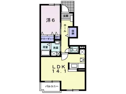 ピクシー ヒルズ A(1LDK/1階)の間取り写真