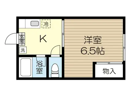 グランデール6(1K/2階)の間取り写真