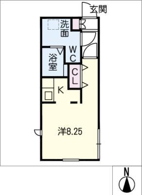 BRANCHE桜山III(ワンルーム/4階)の間取り写真