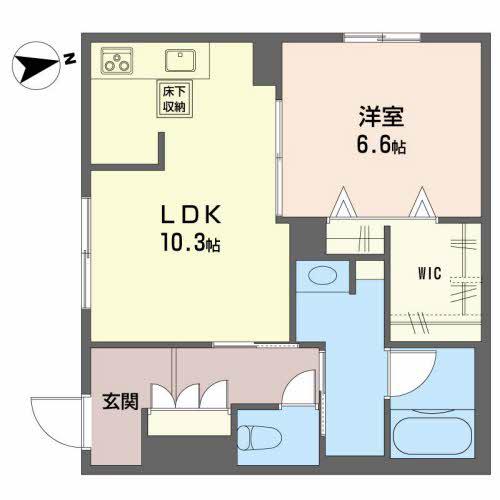 ベレオ22(1LDK/1階)の間取り写真