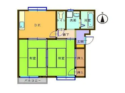 タウニィ内海(3DK/2階)の間取り写真