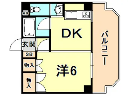 NDビルハイツ(1DK/4階)の間取り写真