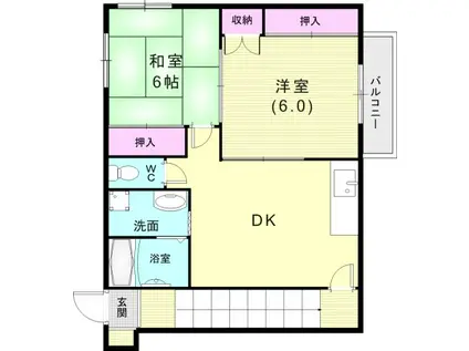 アントレ塚本(2DK/2階)の間取り写真