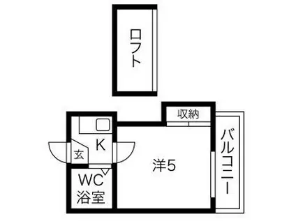 アルカディア北一色(ワンルーム/2階)の間取り写真