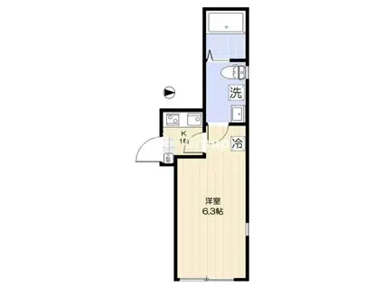 ユニヴェール西新井(1K/2階)の間取り写真