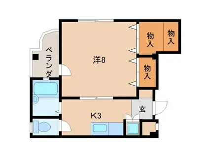 ハイツときわ(1K/4階)の間取り写真