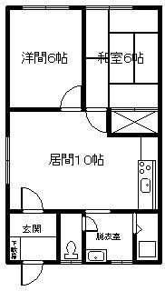 ひまわりマンション(2LDK/2階)の間取り写真