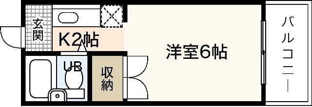 ウイング五日市(1K/3階)の間取り写真