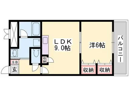 住吉マンション(1LDK/3階)の間取り写真