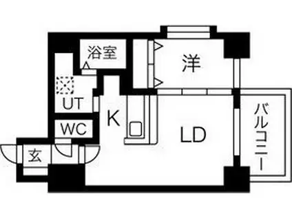 FIOORE(1LDK/9階)の間取り写真