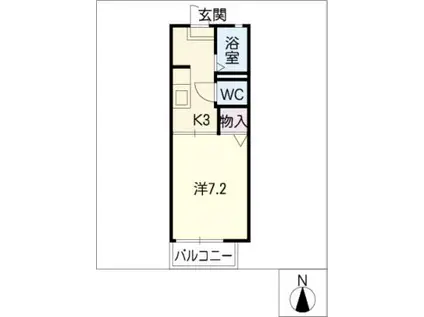 メゾンドール B棟(1K/1階)の間取り写真