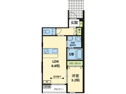 ハドルハシヌマ(1LDK/1階)の間取り写真