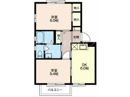 エストワールA(2DK/2階)の間取り写真