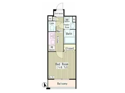 LE CIEL MS ル シエル エムズ(1K/2階)の間取り写真