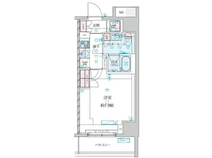 GENOVIA平塚III(1K/1階)の間取り写真