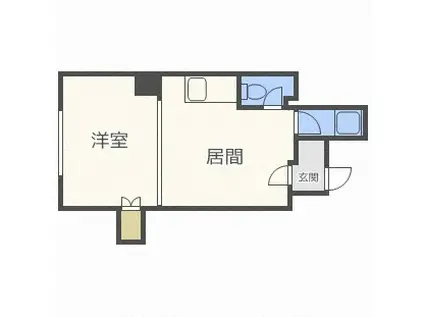 パ-クヒルズ美園(1DK/3階)の間取り写真