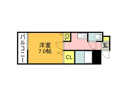 レントハウス和白ビル(1K/4階)の間取り写真