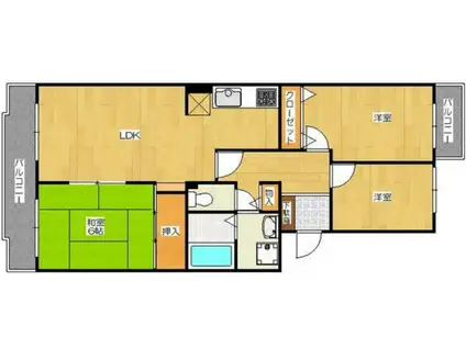 マッティーナ神戸壱番館(2LDK/4階)の間取り写真