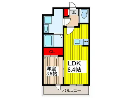 CASTLE大和田(1LDK/3階)の間取り写真