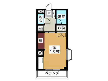 ヤナセコーポ2号館(ワンルーム/1階)の間取り写真