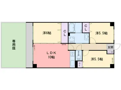 プリマベーラ波多江(3LDK/1階)の間取り写真