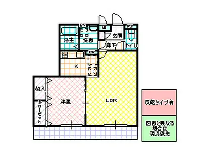 グレースヒルズI(1LDK/1階)の間取り写真