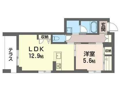 クオリスタ元町(1LDK/1階)の間取り写真