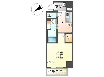 セラヴィ箱崎(1K/7階)の間取り写真